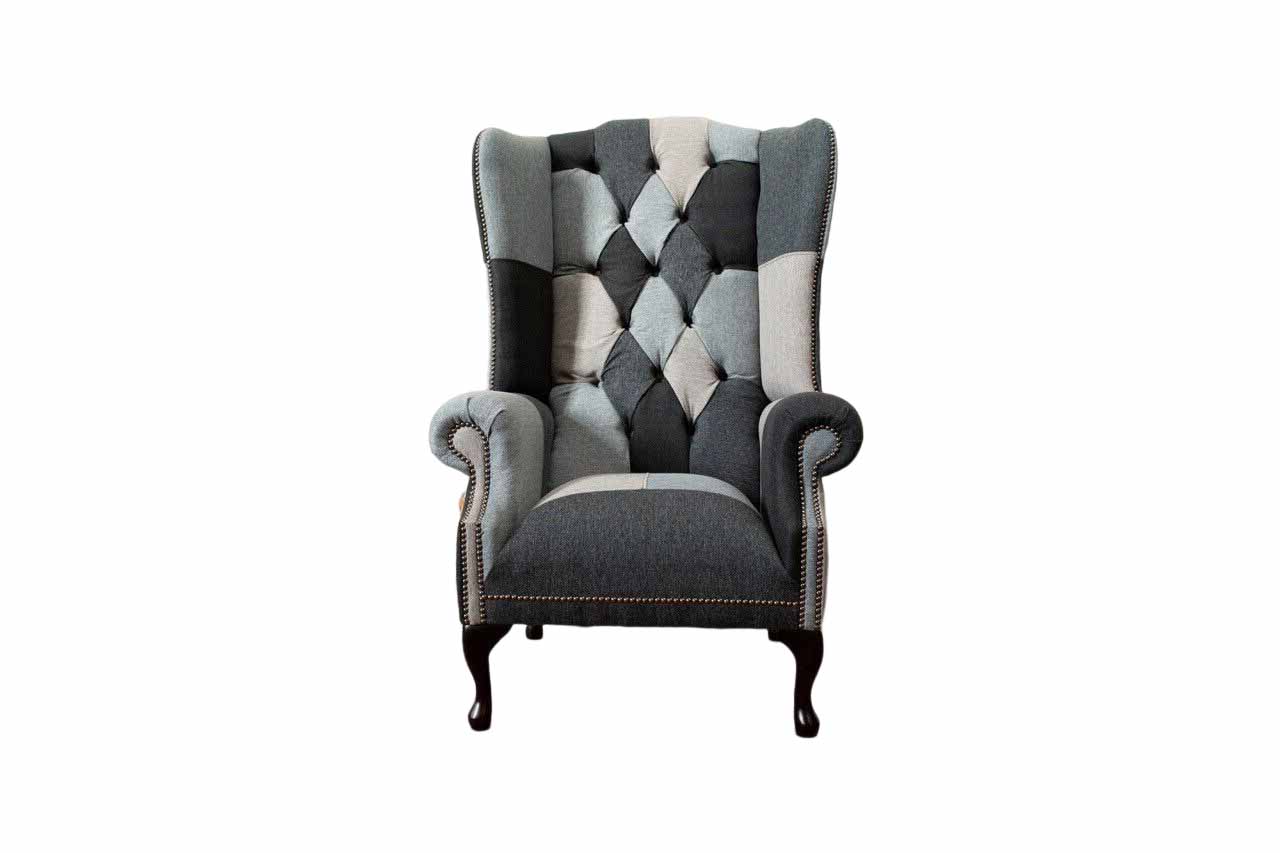 Ohrensessel Chesterfield Sofa Couch Polster 1 Sitzer Sessel Sofas Textil