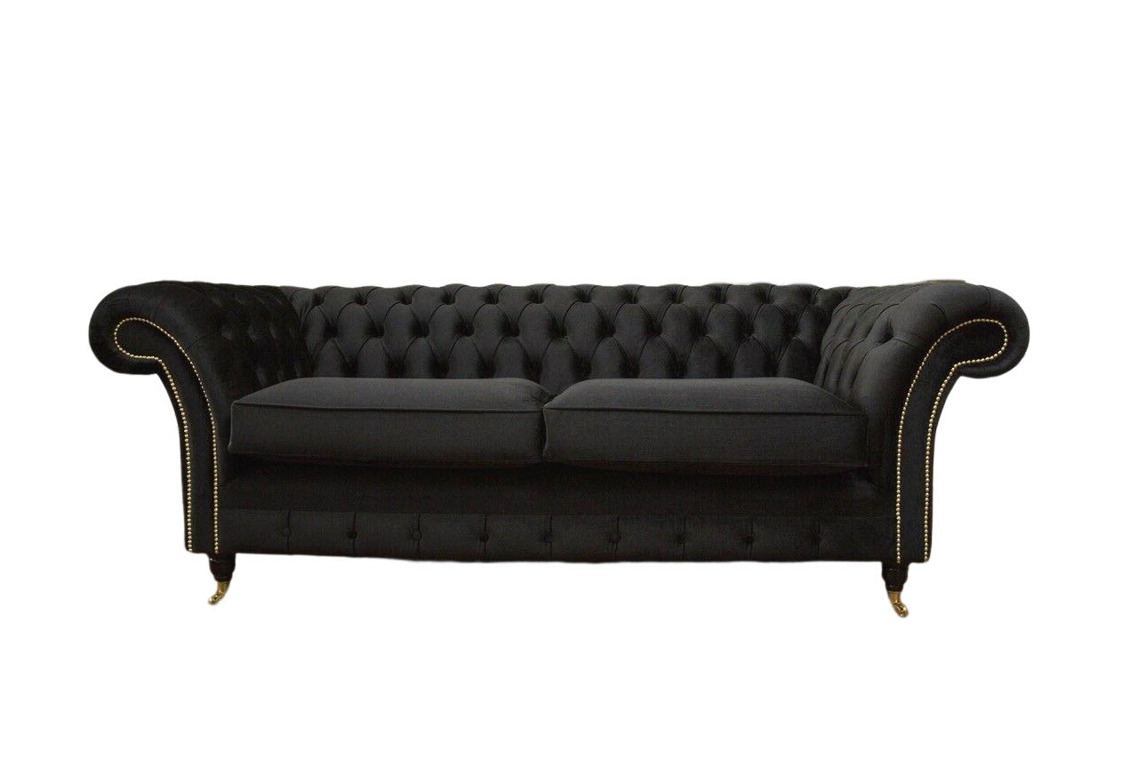 Chesterfield Sofa 3 Sitzer Couch Polster Luxus Textil Couchen Sofas