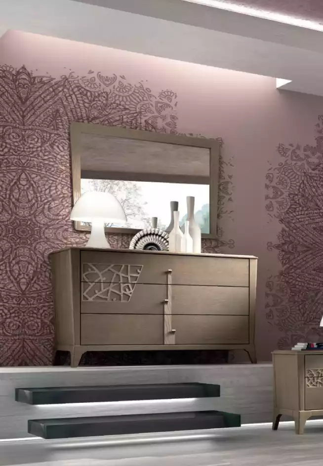 Kommode Spiegel Neu Luxus Komplettes Schlafzimmer Set Sideboard braun 2tlg