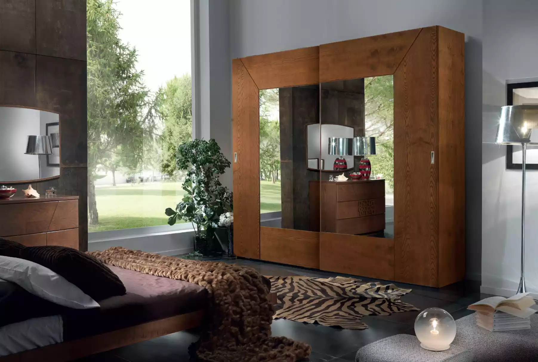 Schlafzimmer Kleiderschrank Holz Schrank Modern braun Kleiderschränke