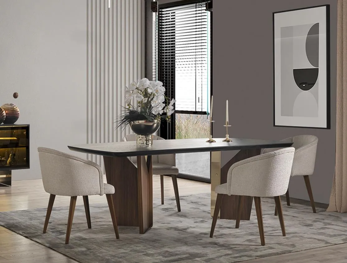 Tisch 6x Stühle 7tlg Esszimmer Holztisch Design Esszimmer Set Gruppe