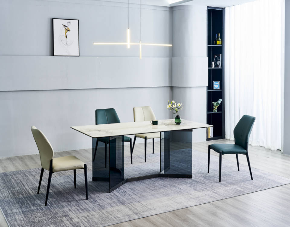 Moderne Esszimmergarnitur Designer Esstisch 6x Polsterstühle 7tlg Set