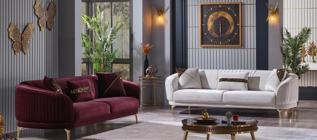 Designer Polstersofa Set Dreisitzer Wohnzimmer Couchen Moderne Möbel