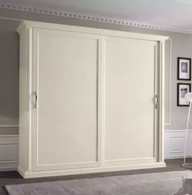 Moderner Kleiderschrank Schlafzimmer Holz Beige Schrank Luxus Möbel