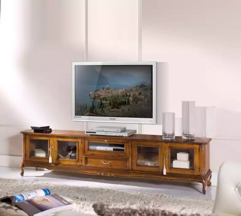 TV Ständer Holz Wohnzimmer Möbel Braun Schrank Regal Neu Wohnwand