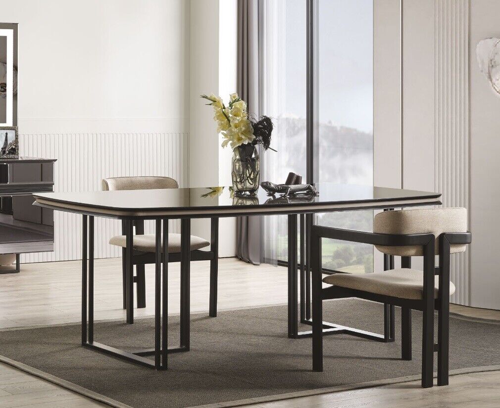 Luxus Set für Esszimmer Esstisch und 4x Stühle Moderner Stil Holz möbel