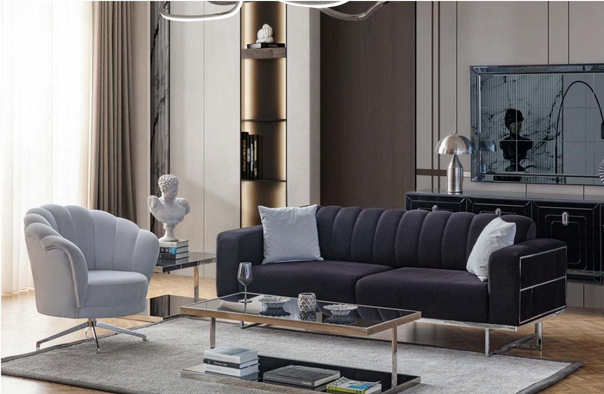 Sitzgarnitur Moderne Textil Couchen Designer Dreisitzer Polster Sessel