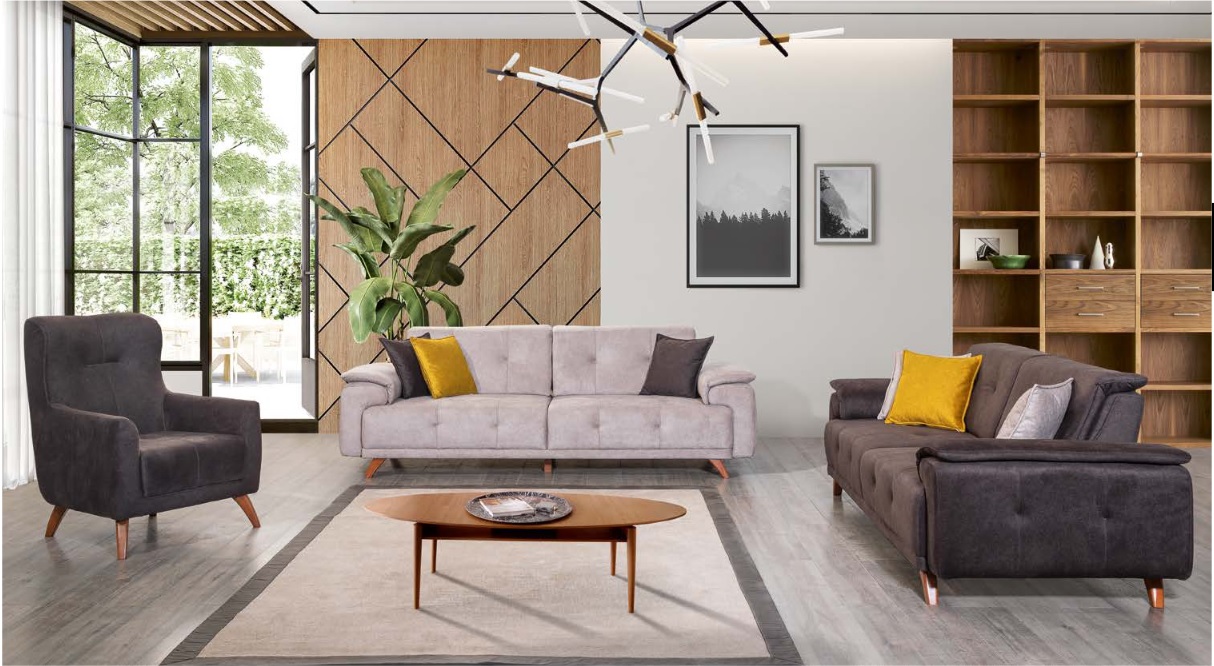 Wohnzimmer Möbel Stilvoller Dreisitzer 3-er Polstersessel 3tlg Garnitur