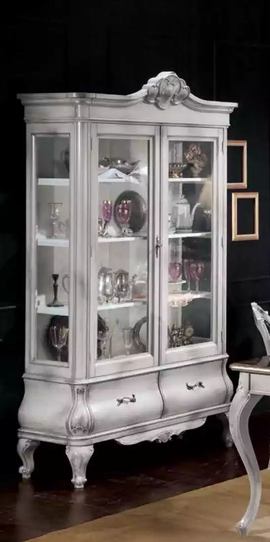 Holz Vitrine weiß Sideboard Design Schränke Italienische Möbel Schrank