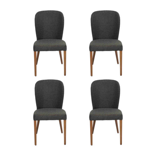 Sessel Polster Moderne Holz 4x Stühle Luxus Polster Design Stuhl Lehnstuhl