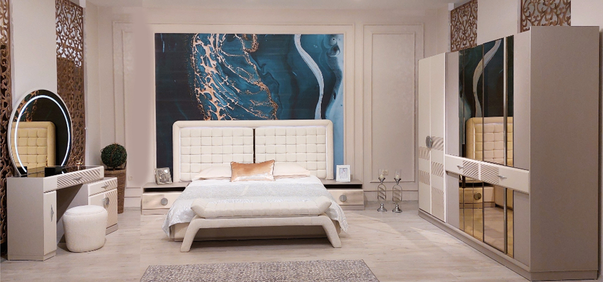 Designer Modern Schlafzimmer Set Luxus Bett 2x Nachttische Neu Einrichtung