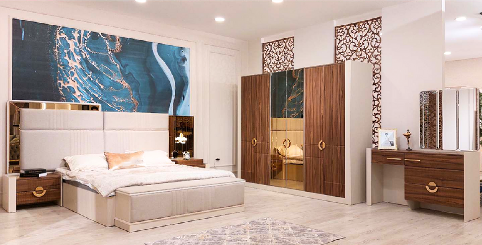Schlafzimmer Set Doppelbett 2x Nachttische Neu Einrichtung Designer Möbel