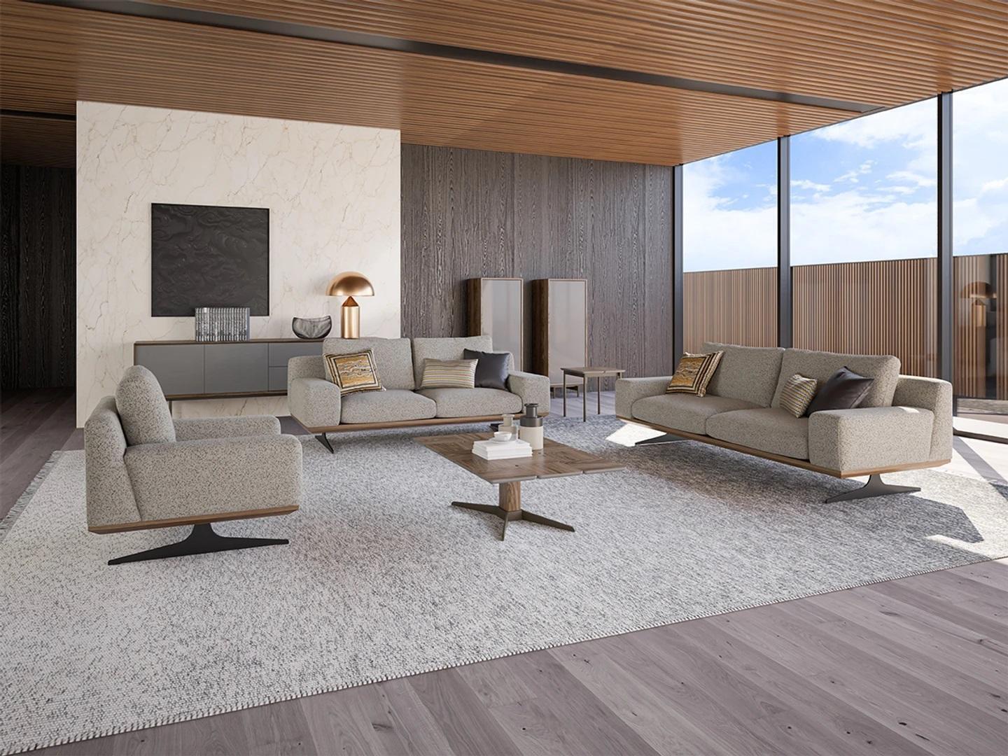 Sofagarnitur Polstermöbel Sofa Wohnzimmer 5tlg Couchtisch Holz Beistelltisch Neu