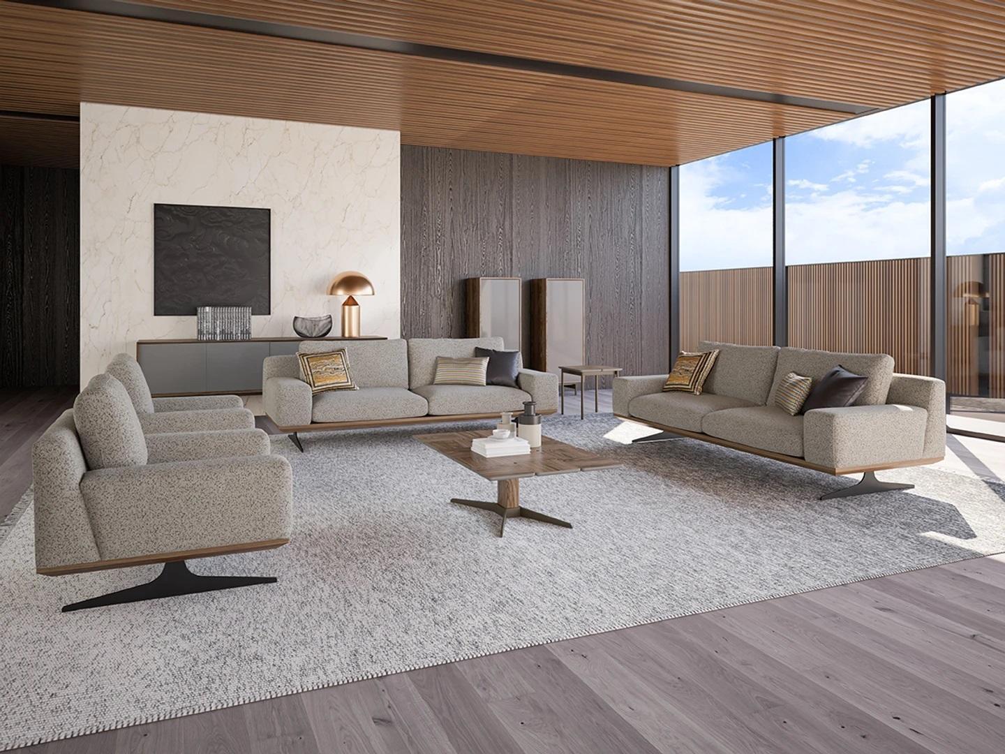 Wohnzimmer Set 6tlg 2x Sofa Dreisitzer Modern 2x Sessel Sofagarnitur Couchtisch