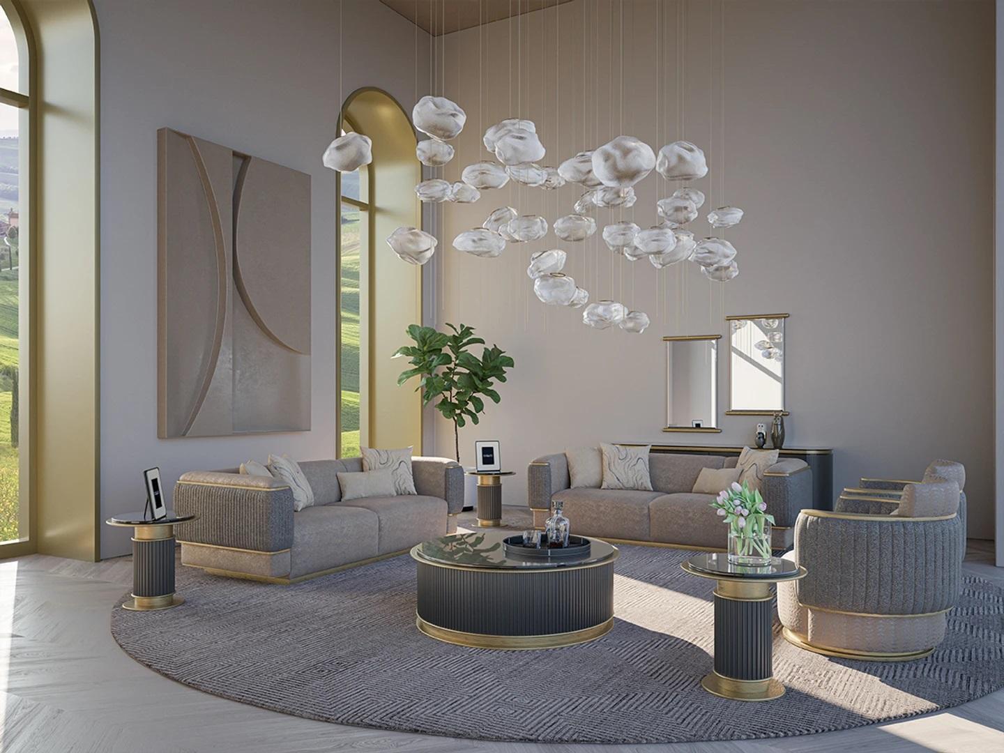 Sofagarnitur 4tlg Polstersofa Wohnzimmer Dreisitzer Sofa Design Modern Sessel