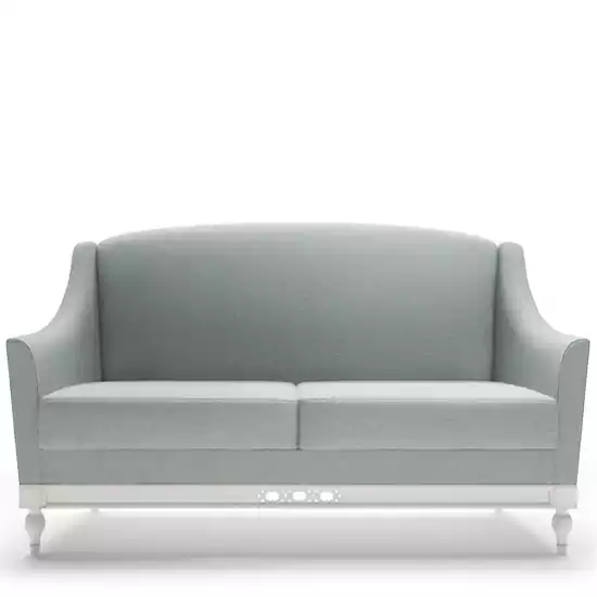 Sofa 2 Sitzer Sofas Design Luxus Textil Holz Polster Zweisitzer couchen