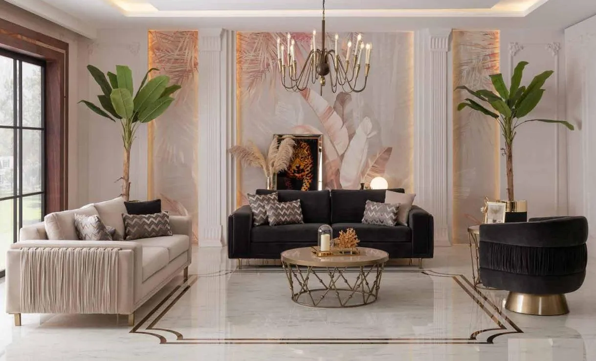 Schiker Sofagarnitur Sofa 3+3 Sitzer mit Sessel für Wohnzimmer Designen