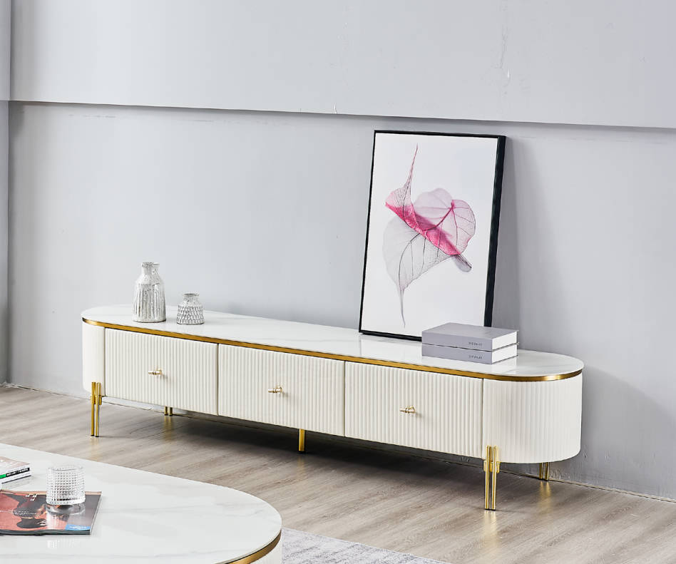 TV Ständer RTV Lowboard Weiß Modern Wohnzimmer Sideboard Holz Neu