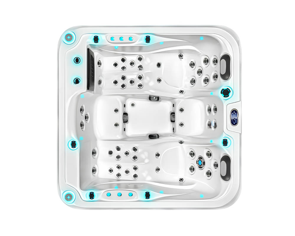 Whirlpool Whirlwanne Warmwasserbad Badewanne Sprudelbad Spa 200x200 cm