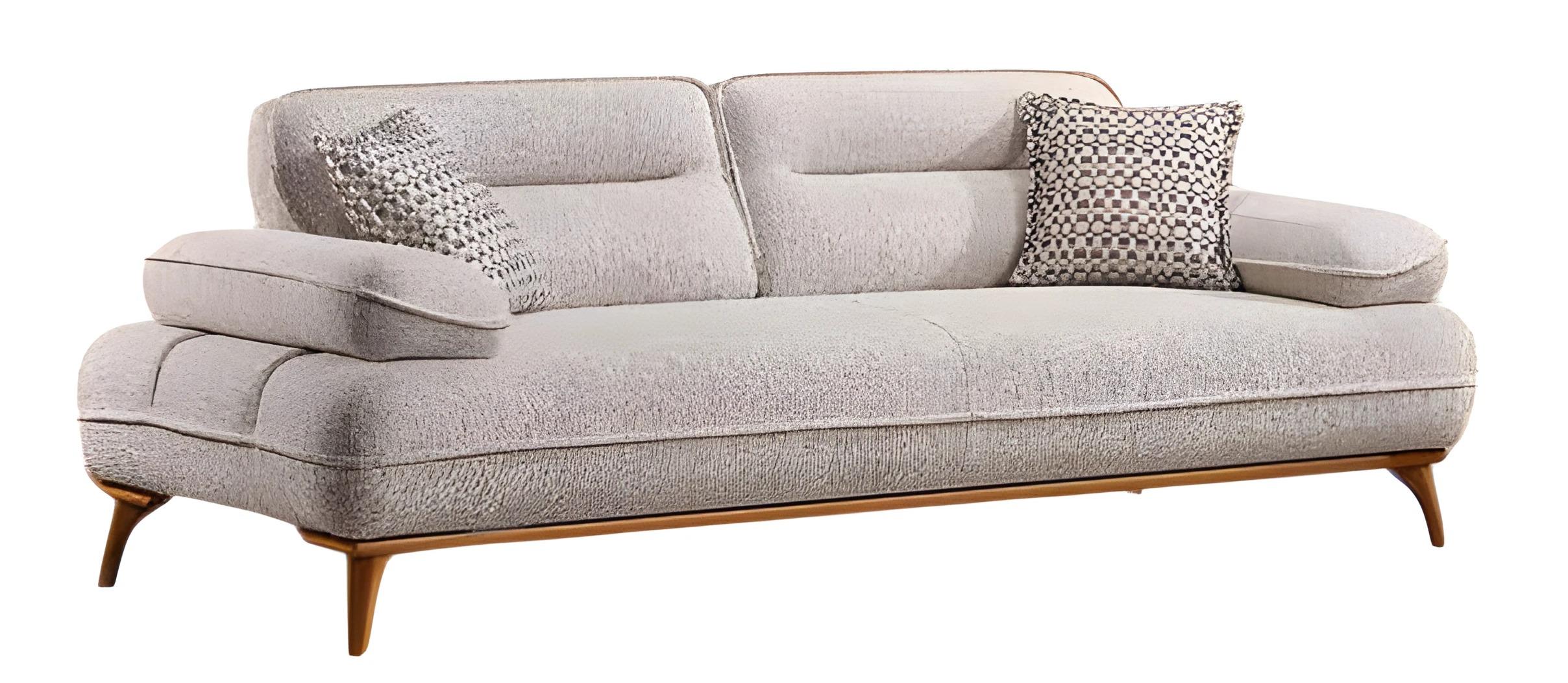 Elegantes Hellgraues Stoffsofa in modernem Design