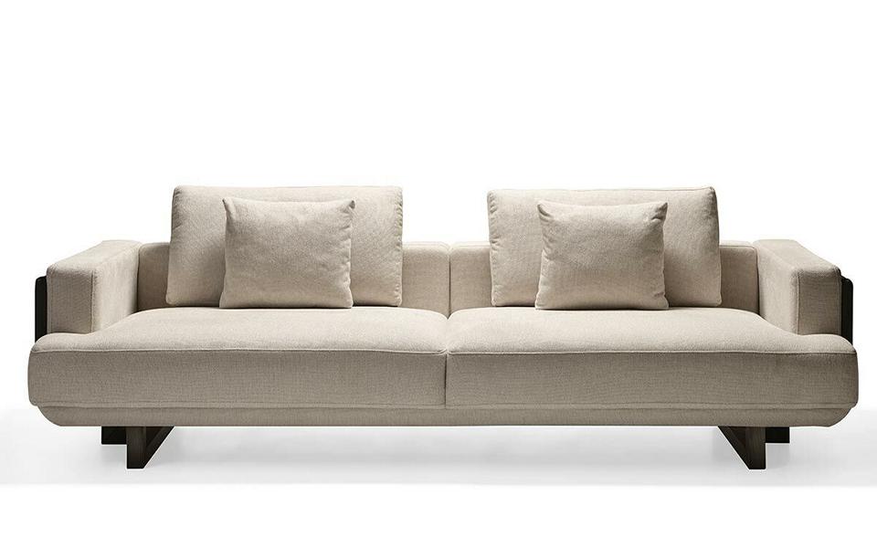 Beige modernes 3-Sitzer Sofa aus Textil