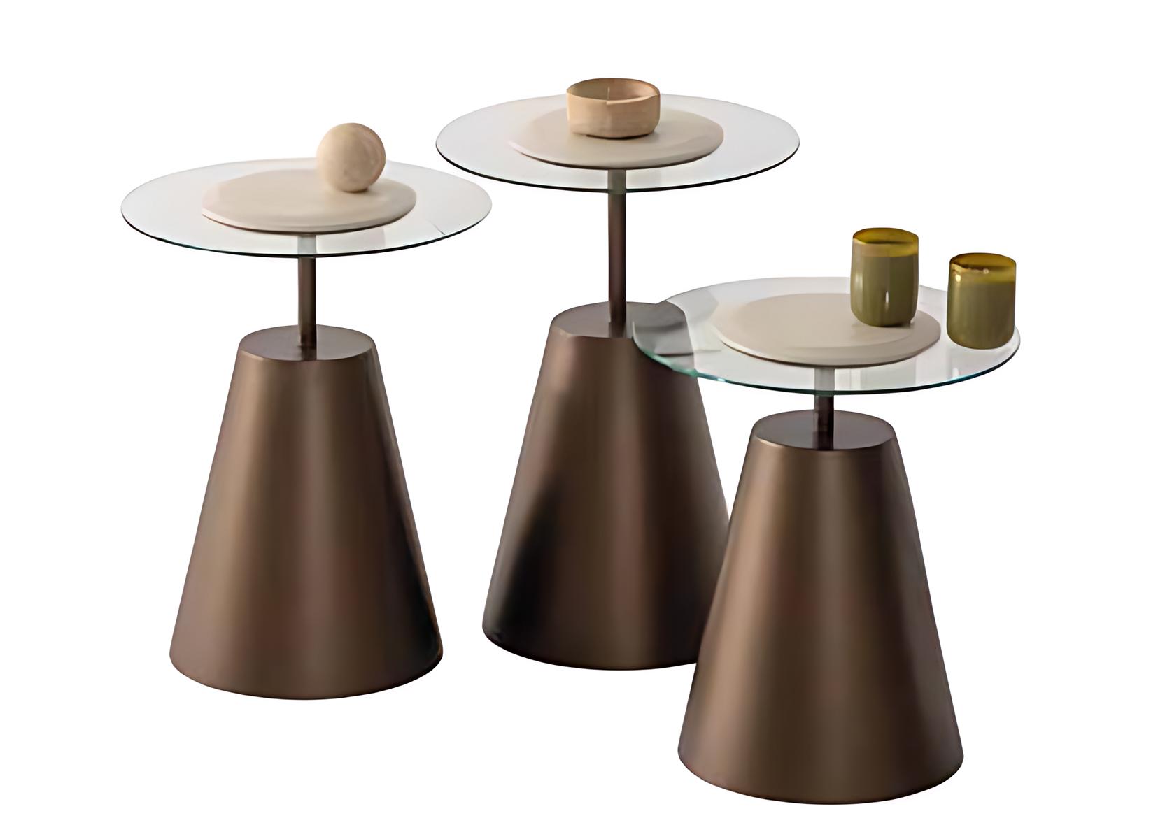 Beistelltisch-Set – 3 Beistelltische im eleganten Goldfarb‑Design Satztisch