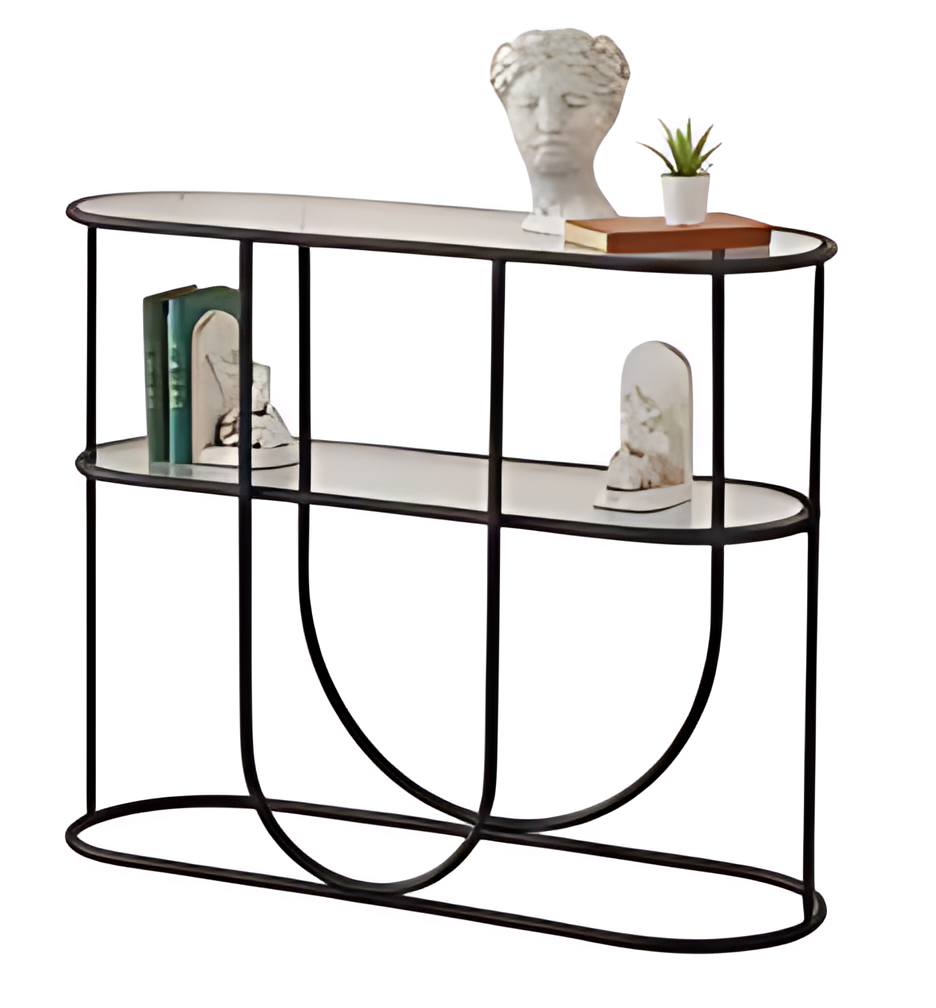 Kompakter Ovaler Konsolentisch – praktisch und modern im Design.