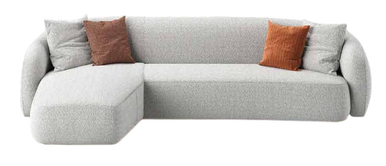 Elegantes Weißes Stoff-Ecksofa in L-Form Modernes Wohnzimmermöbel