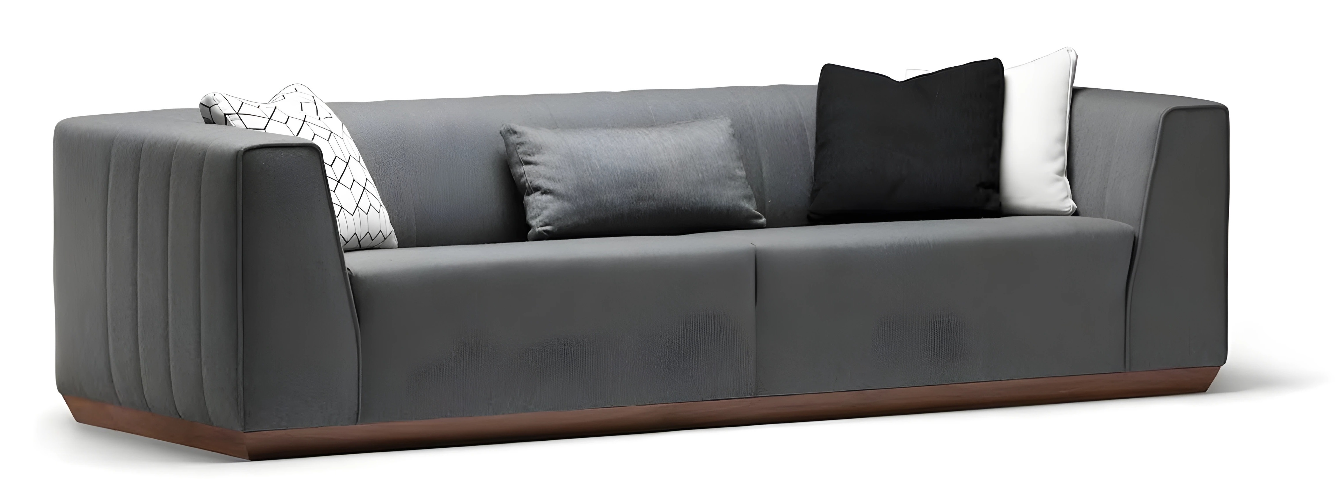 Elegantes graues Stoffsofa für Wohnzimmer im modernen Design