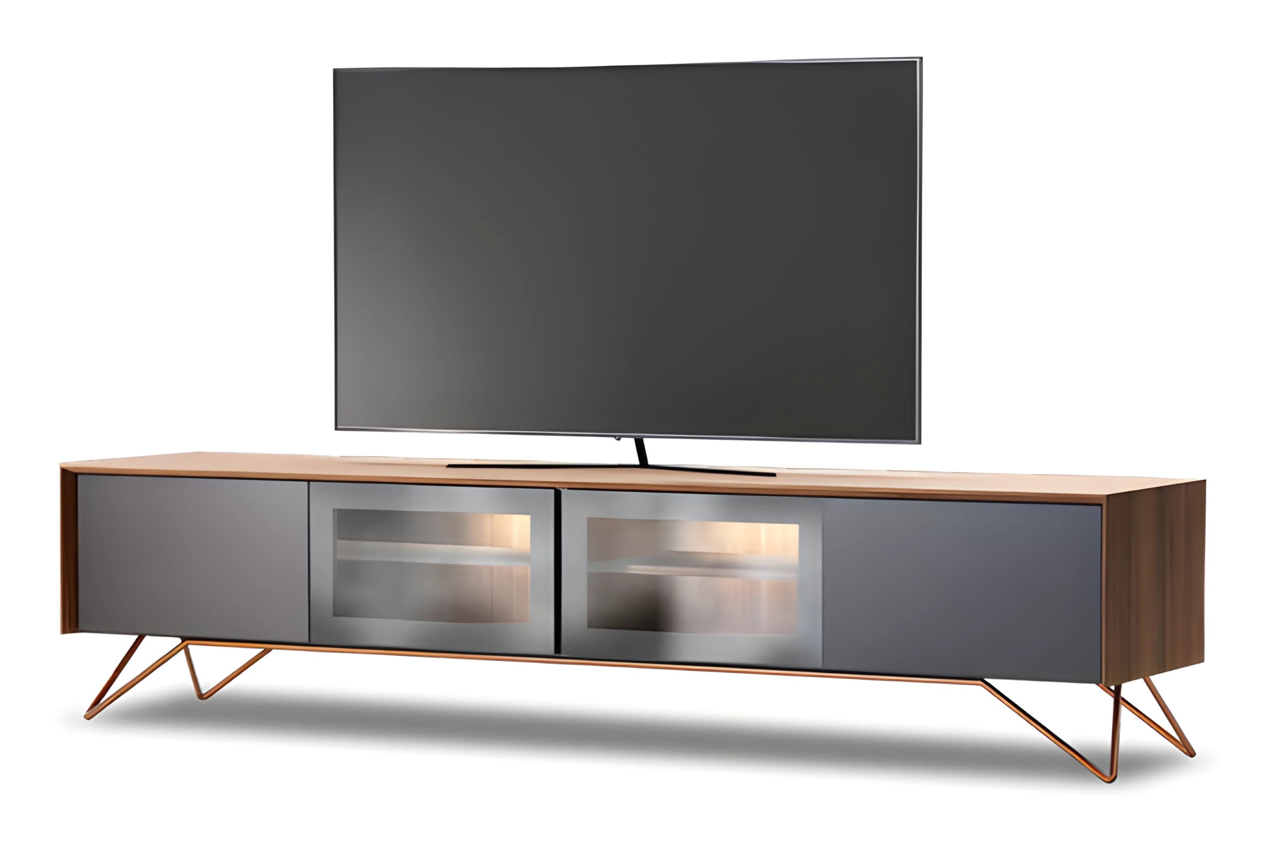 Elegantes braunes Holz Lowboard für modernes Wohnzimmer