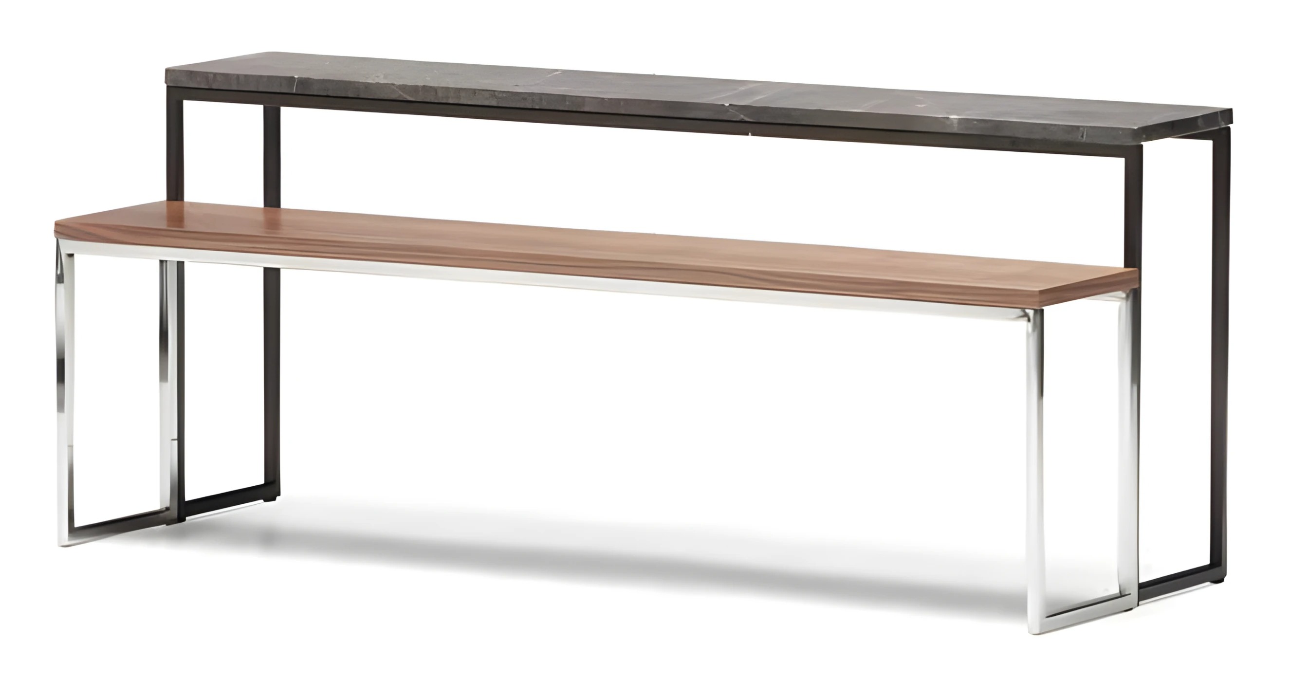 Elegantes graues Metall Couchtisch-Set im modernen Stil