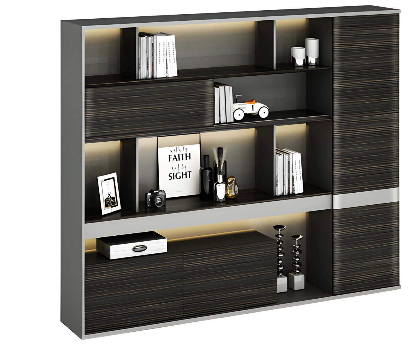 Aktenschrank Bücherregal Büro modern Holz Metall Stauraum