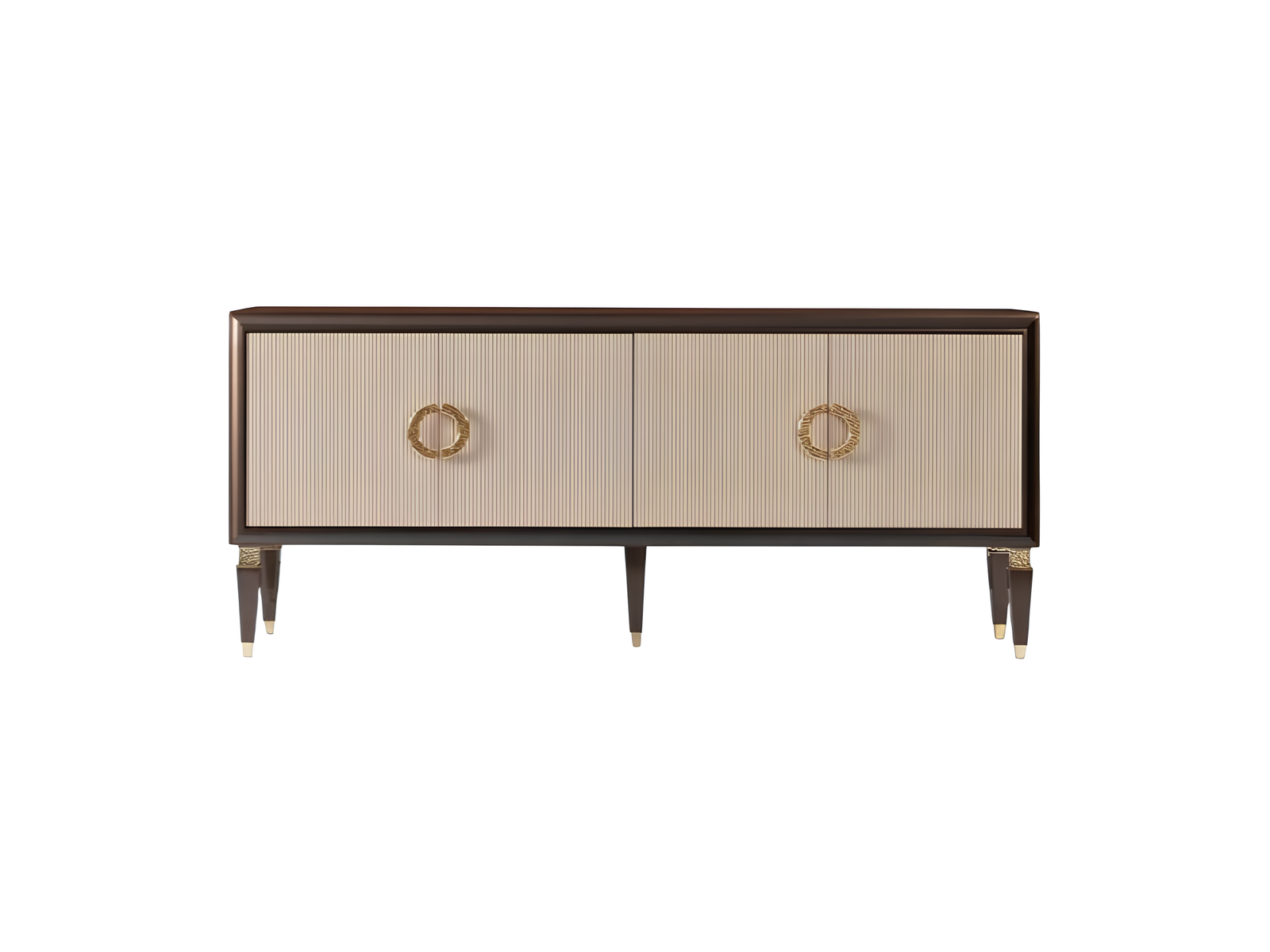 Elegantes Sideboard mit viel Stauraum und edlen goldenen Akzenten