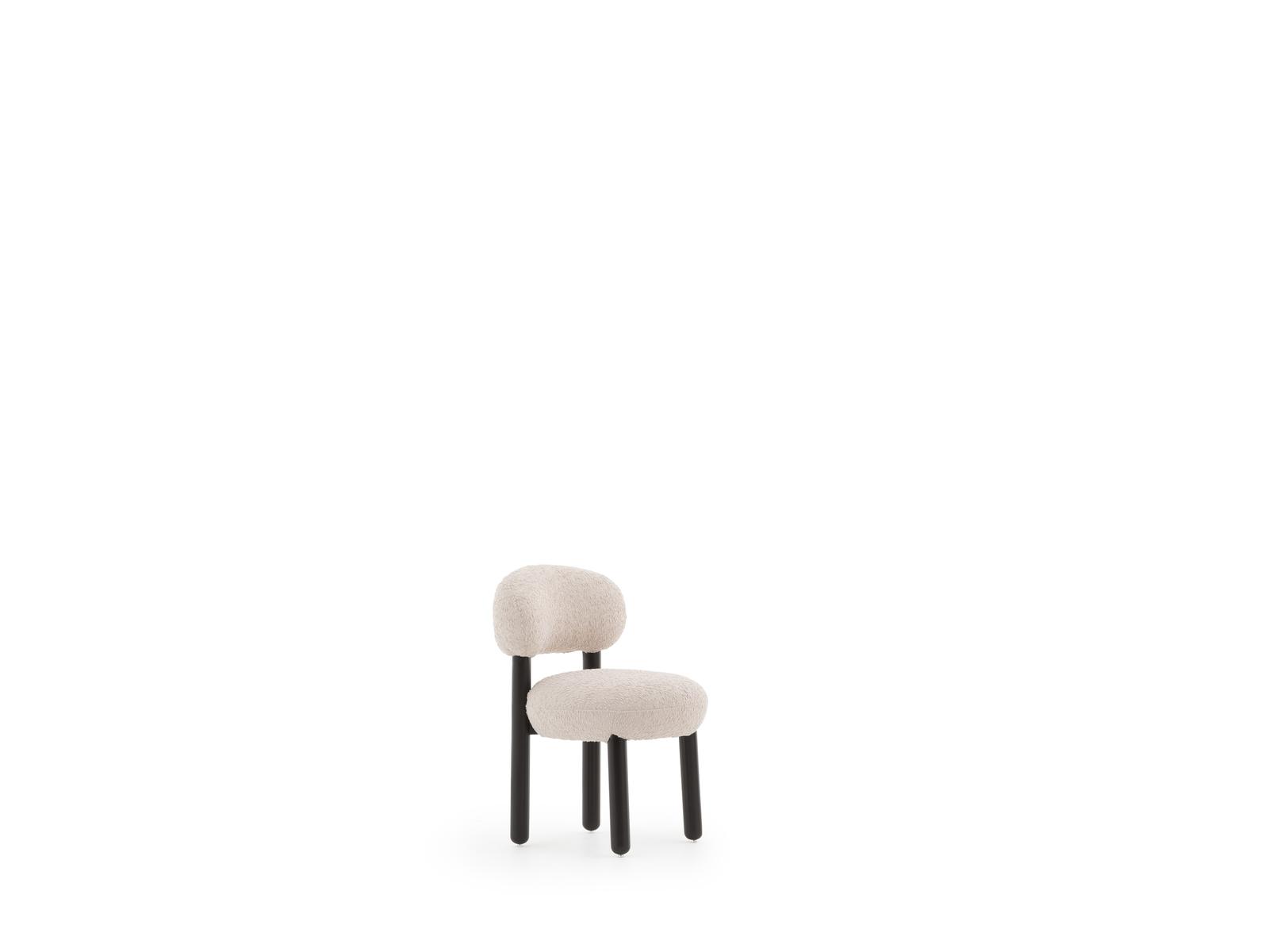 Beiger Holz-Textil Hocker modern, vielseitig, stilvoll