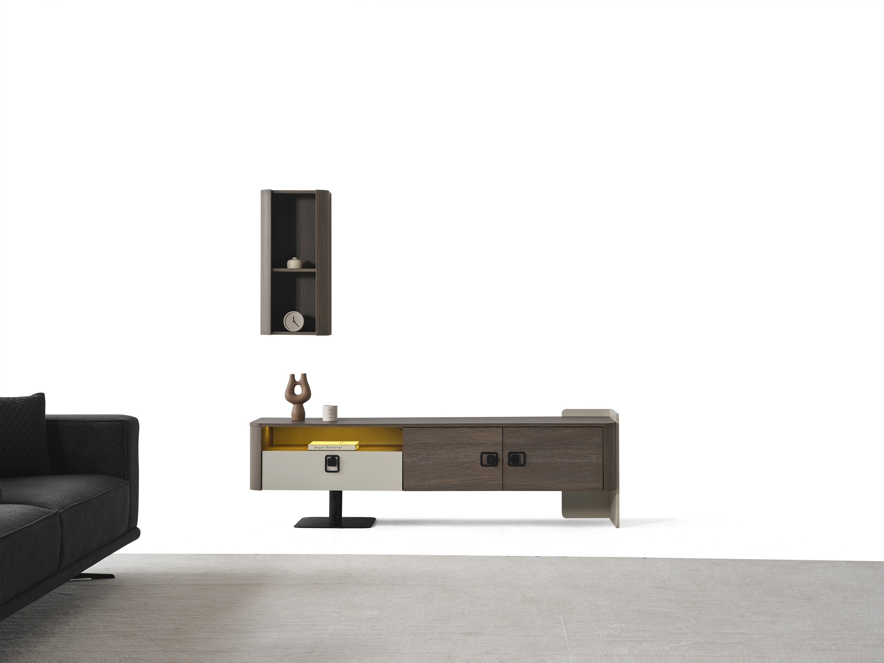 Eleganter TV-Ständer aus Holz in Braun für modernes Wohnzimmer