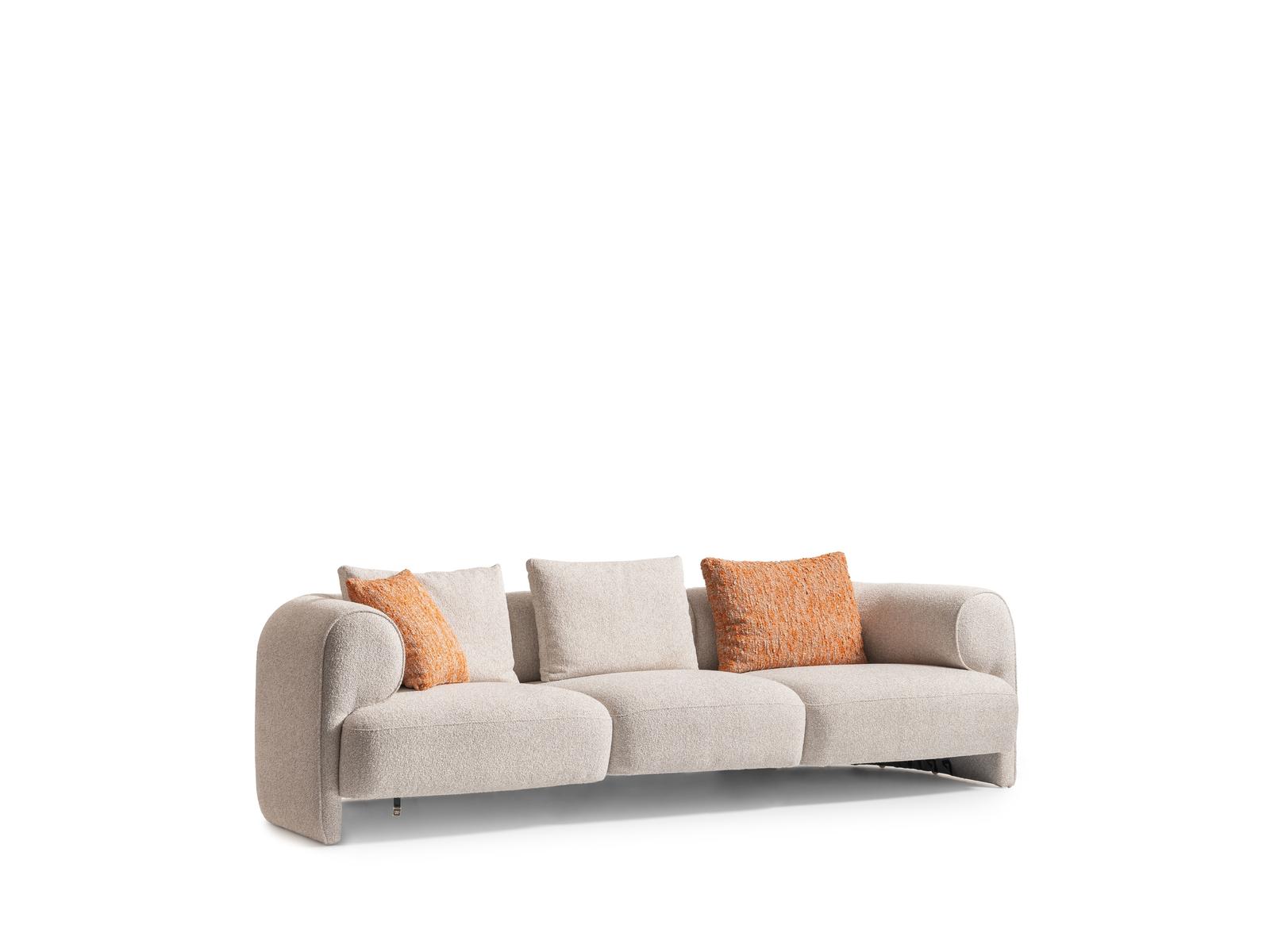 Beige Stoff 4-Sitzer-Sofa modern, komfortabel, stilvoll