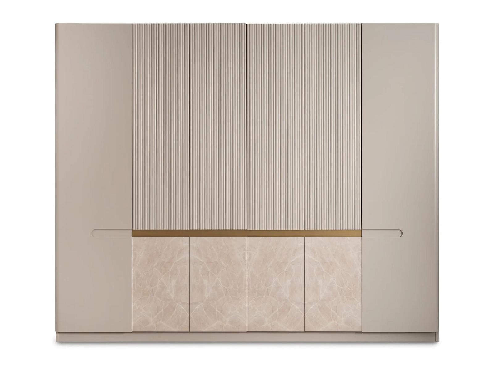 Kleiderschrank Holz Beige Elegant Modern