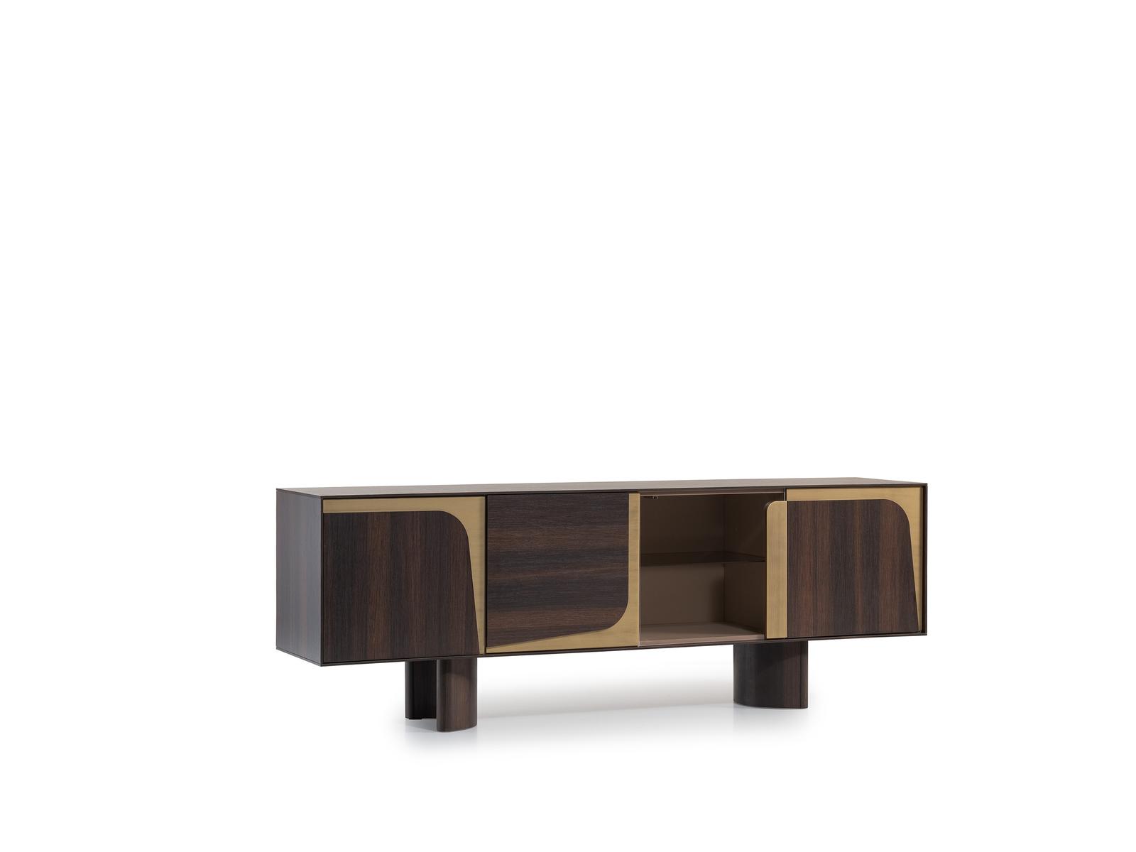 Elegantes braunes Holzsideboard im modernen Stil