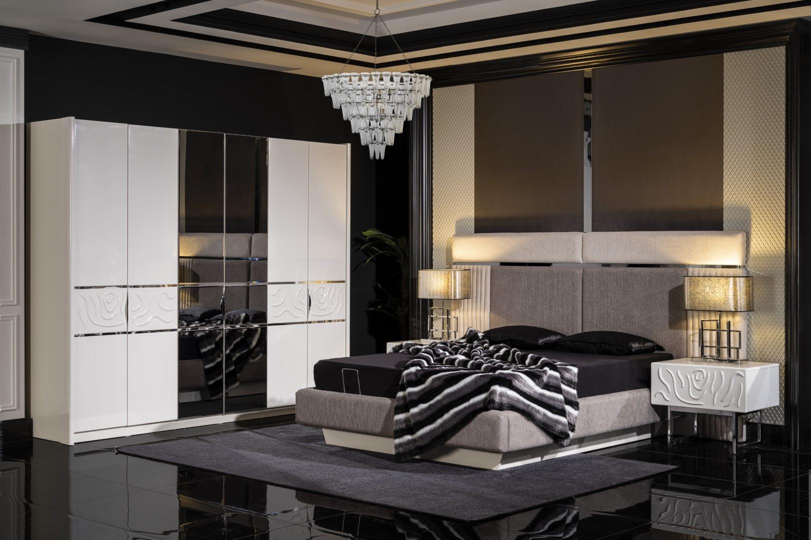 Elegantes weißes Schlafzimmermöbel-Set aus Holz mit modernem Design