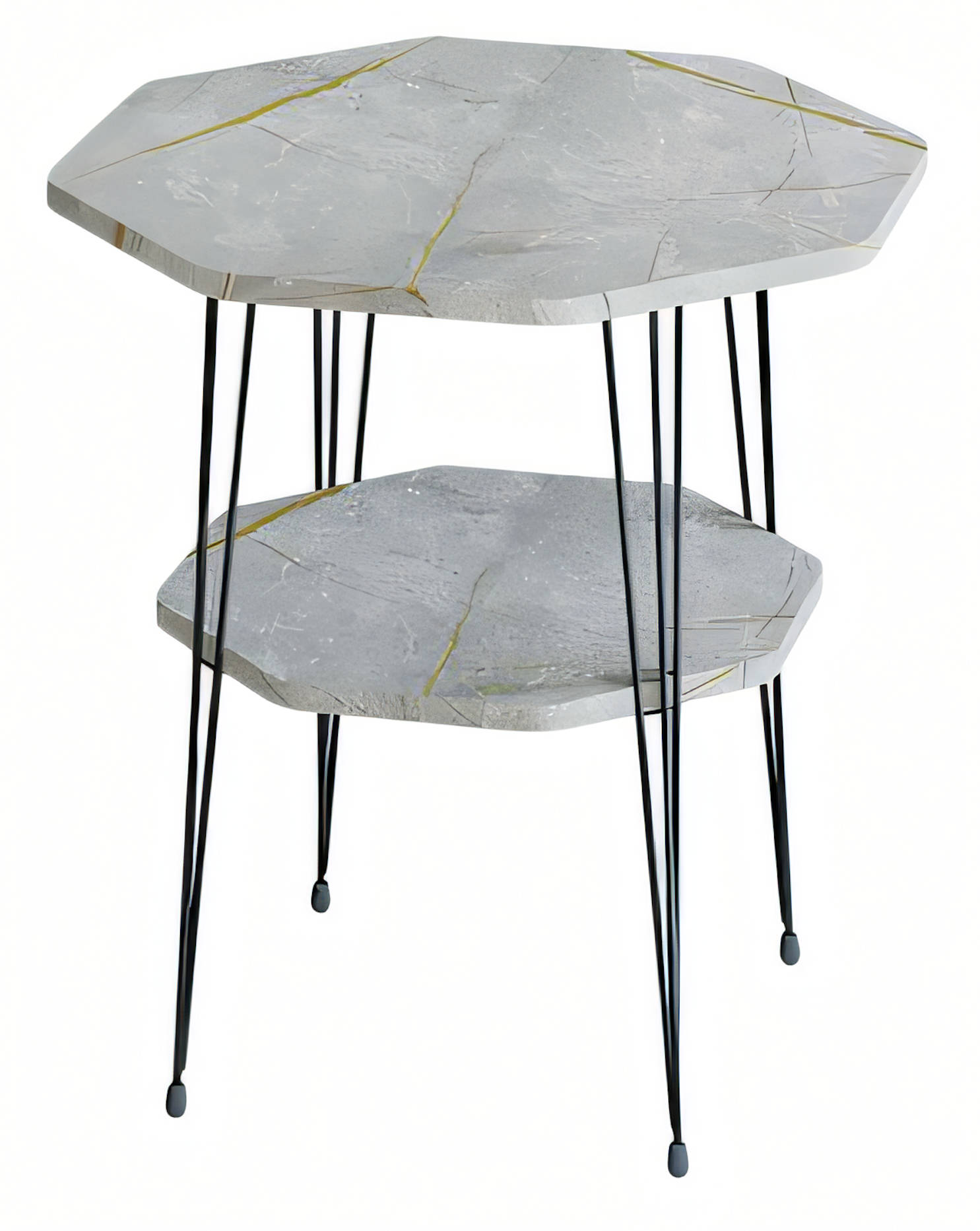 Moderner grauer Beistelltisch aus Metall