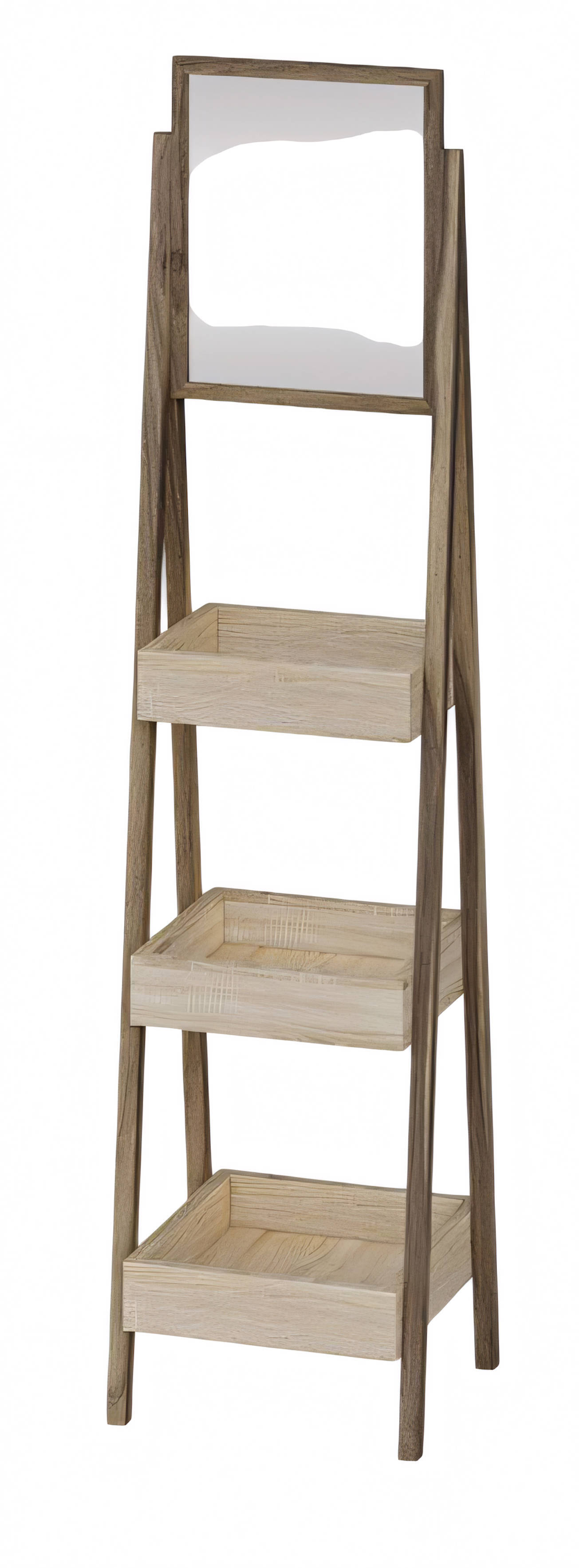 Regal mit Spiegel aus Holz in Braun – Elegantes Design für Zuhause