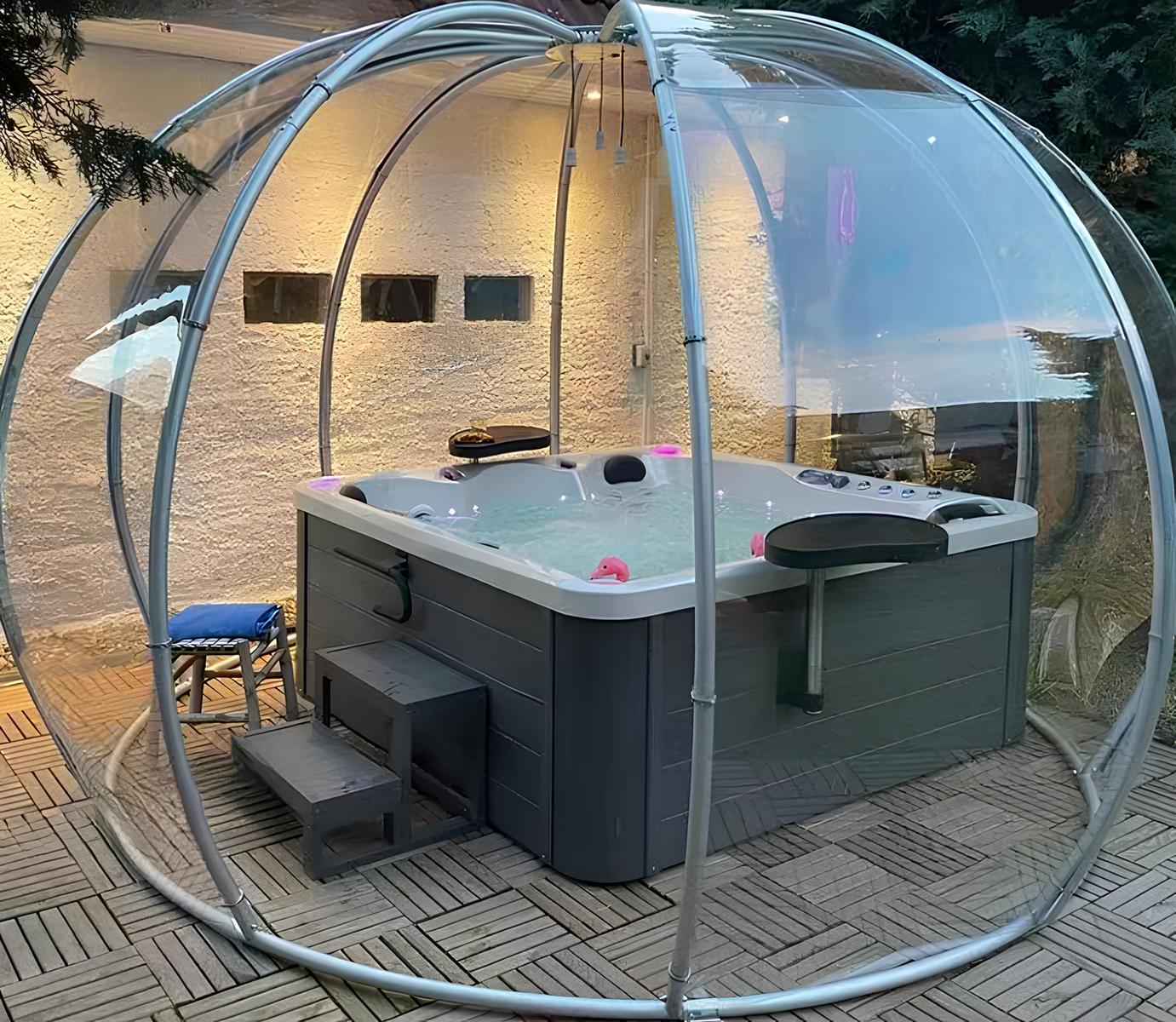 Whirlpool Whirlwanne Garten Bad Thermoholz Outdoor Erholungsbecken 200x200 cm