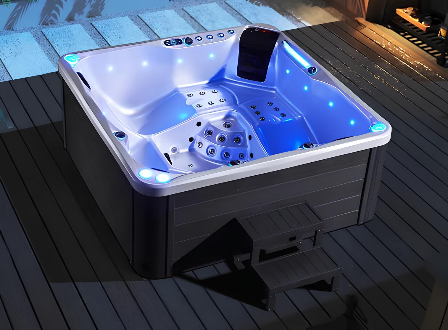 Hydromassagewanne Whirlpool Blubberbad Spa-Bad Whirlwanne 200x200 cm