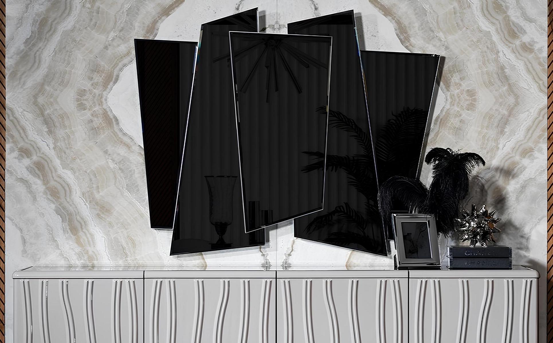 Transparenter moderner Glas Spiegel stilvolles Dekor für Zuhause