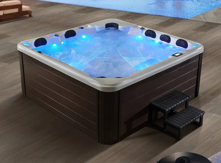 Outdoor Spa Whirlpool Whirlwanne Außenwhirlpool Heißwasserbecken 220x220 cm