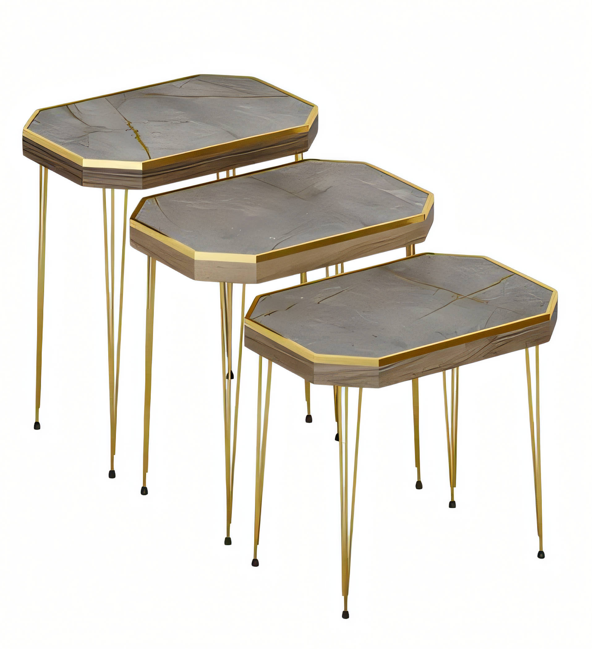 Luxus Beistelltisch Kollektion – Satztisch-Sets, Etagentische & Z-Form Laptoptische (Marmor-, Holz- & Uni-Optik)