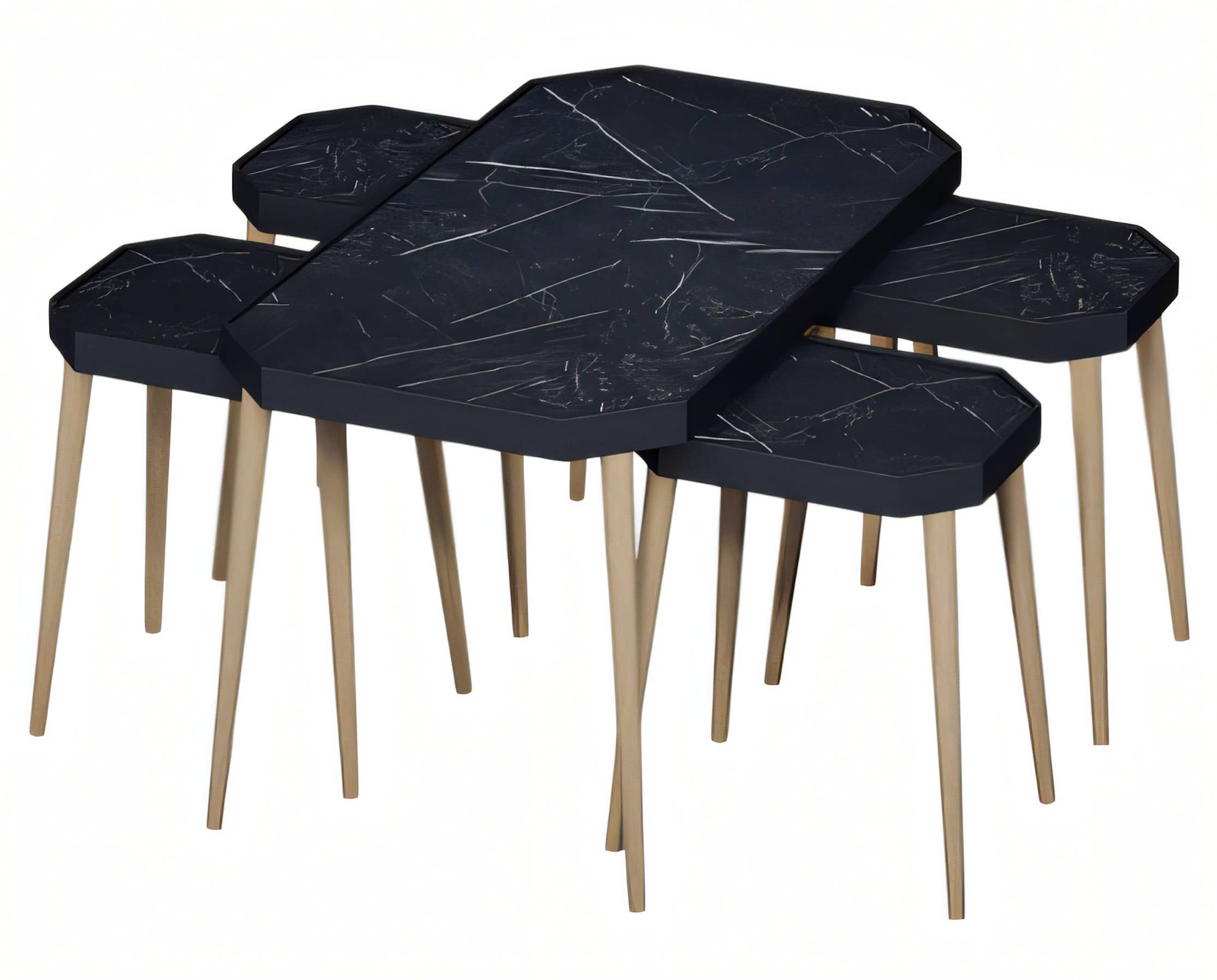 Luxus Beistelltisch Kollektion – Satztisch-Sets, Etagentische & Z-Form Laptoptische (Marmor-, Holz- & Uni-Optik)