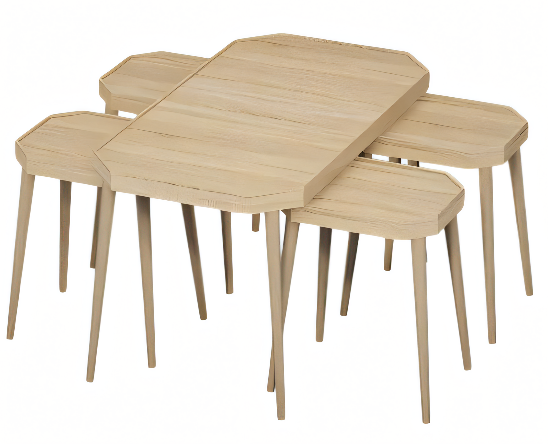 Eleganter Beistelltisch aus Holz in Beige für modernes Wohnzimmer