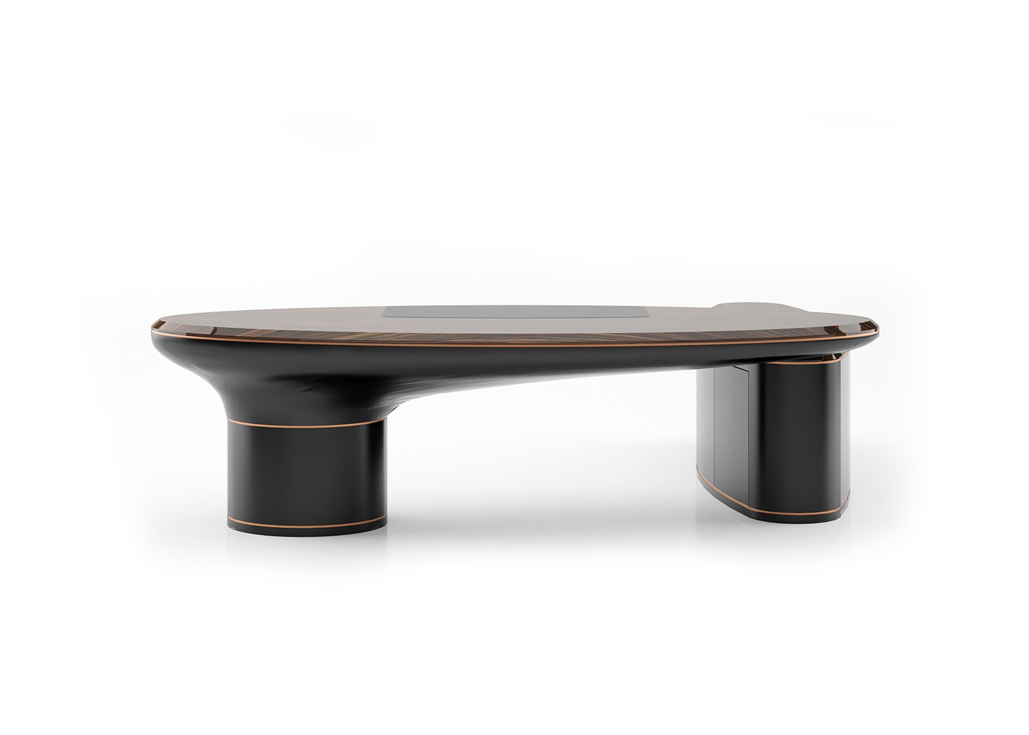 Brauner Holzschreibtisch modern elegant für Büro und Home Office