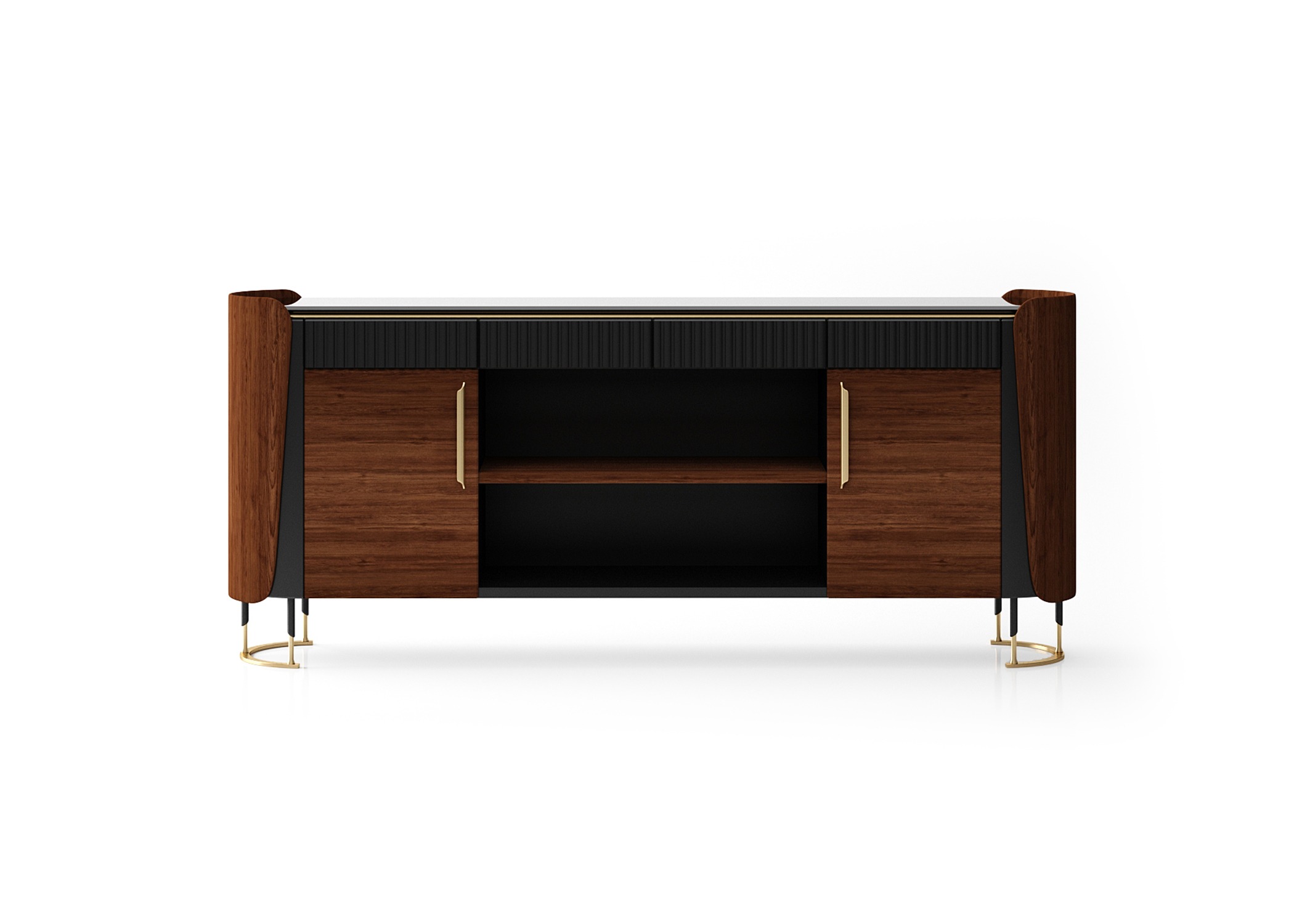 Elegante braune Holz-Konsole im modernen Design